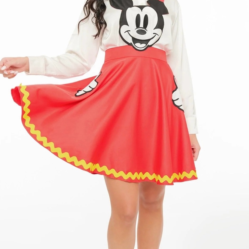 Disney Unique Vintage Mickey Mouse pinafore skirt dress NWT L